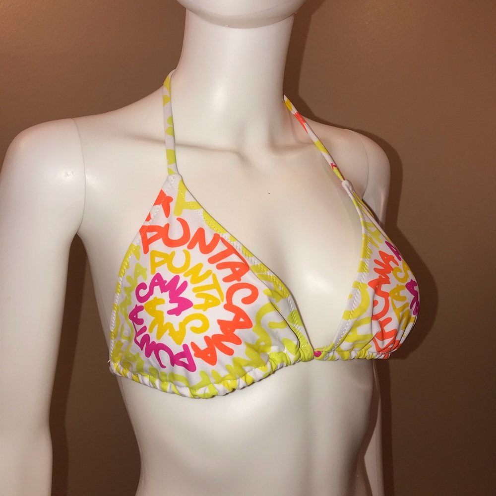 Robin Ruth Bikini Swim Top Size Large Punta Cana Tie Back Triangle Beach Resort